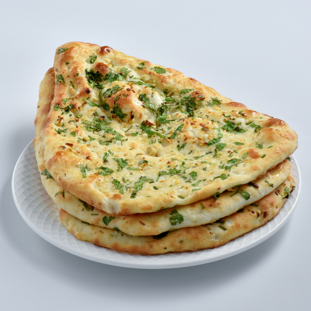 butter naan bread and biryani